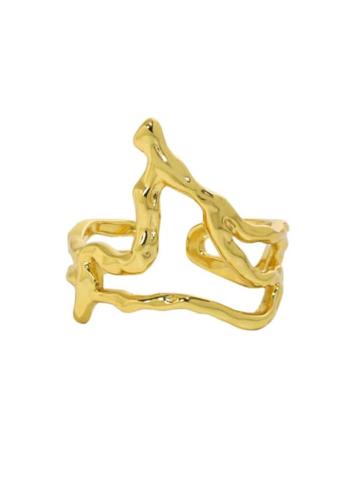 18K gold [No. 13 adjustable] 925 Sterling Silver Irregular Minimalist Band Ring